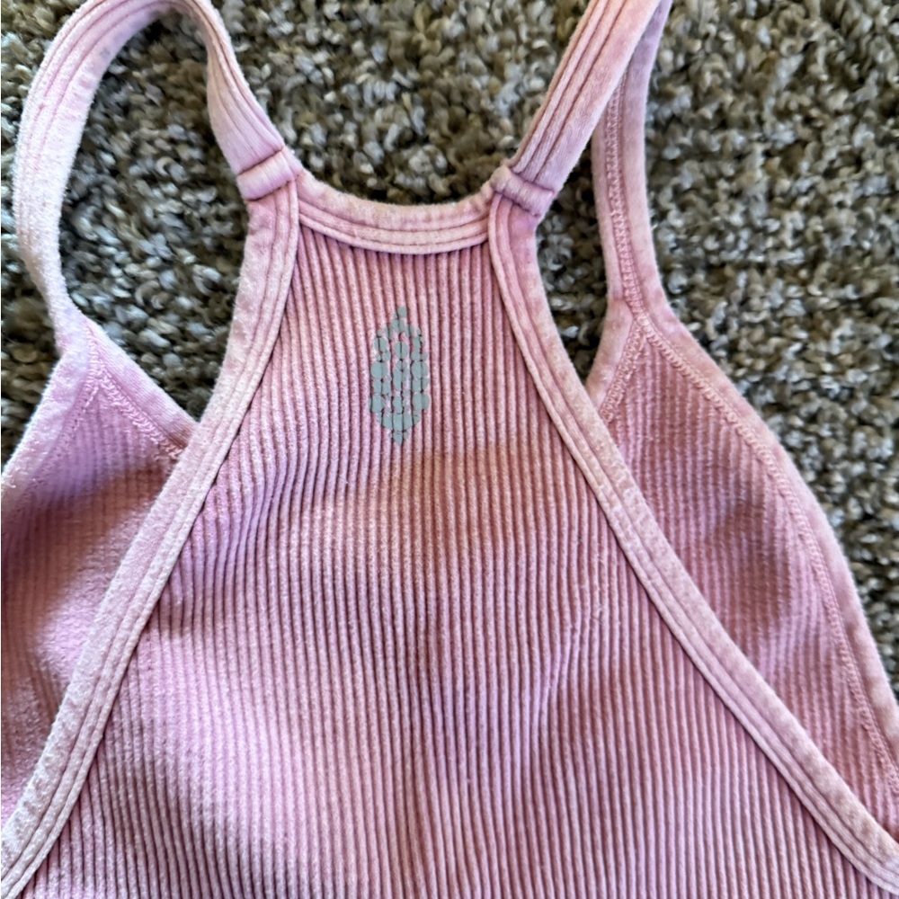 Free People Movement Pink Ribbed Tank Top - Picture 2 of 2